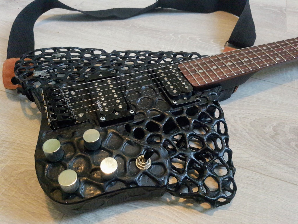 3d printedguitar body view