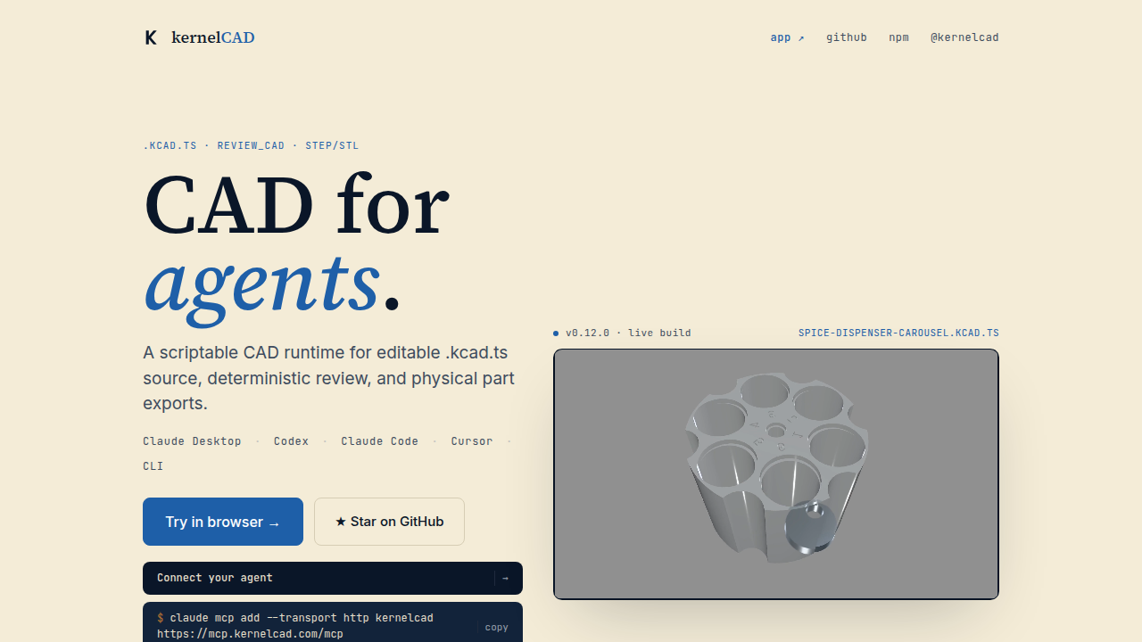 kernelCAD screenshot
