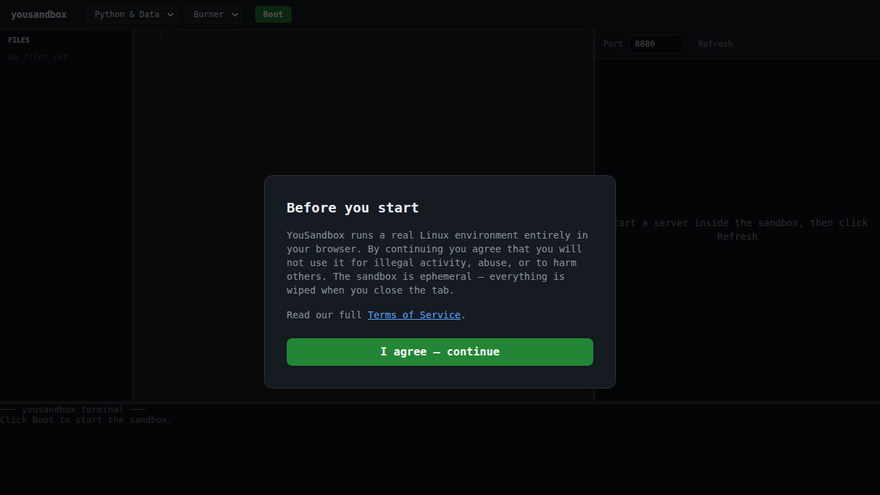YouSandbox screenshot